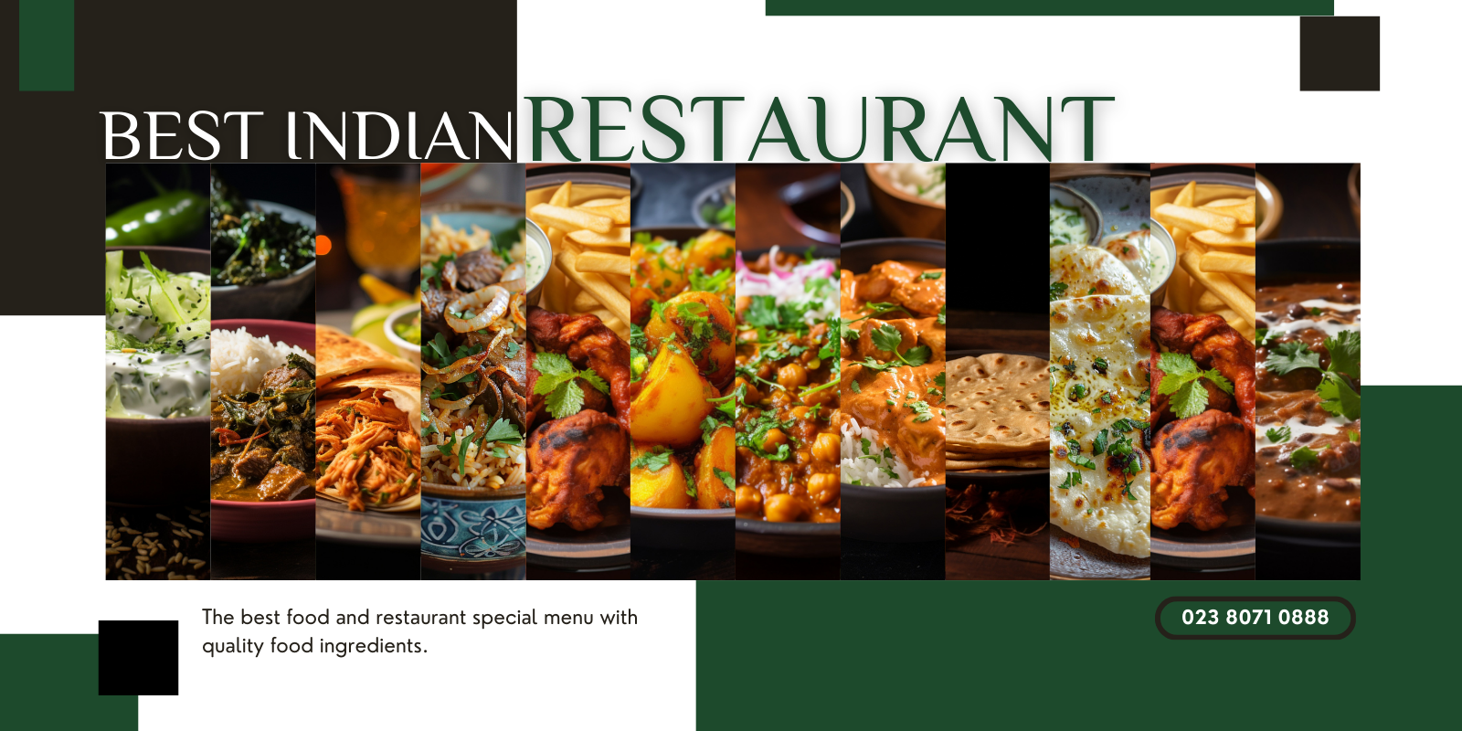 Freshly made Indian fast food dishes ready for serving at Coriander Lounge, Southampton